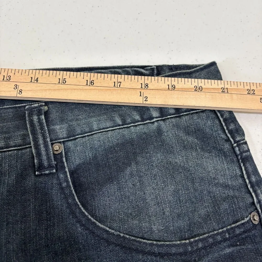 Eight 732 Blue Jeans Mens 40X34 Dark Wash Distress Streetwear Skater Hip Hop Y2K
